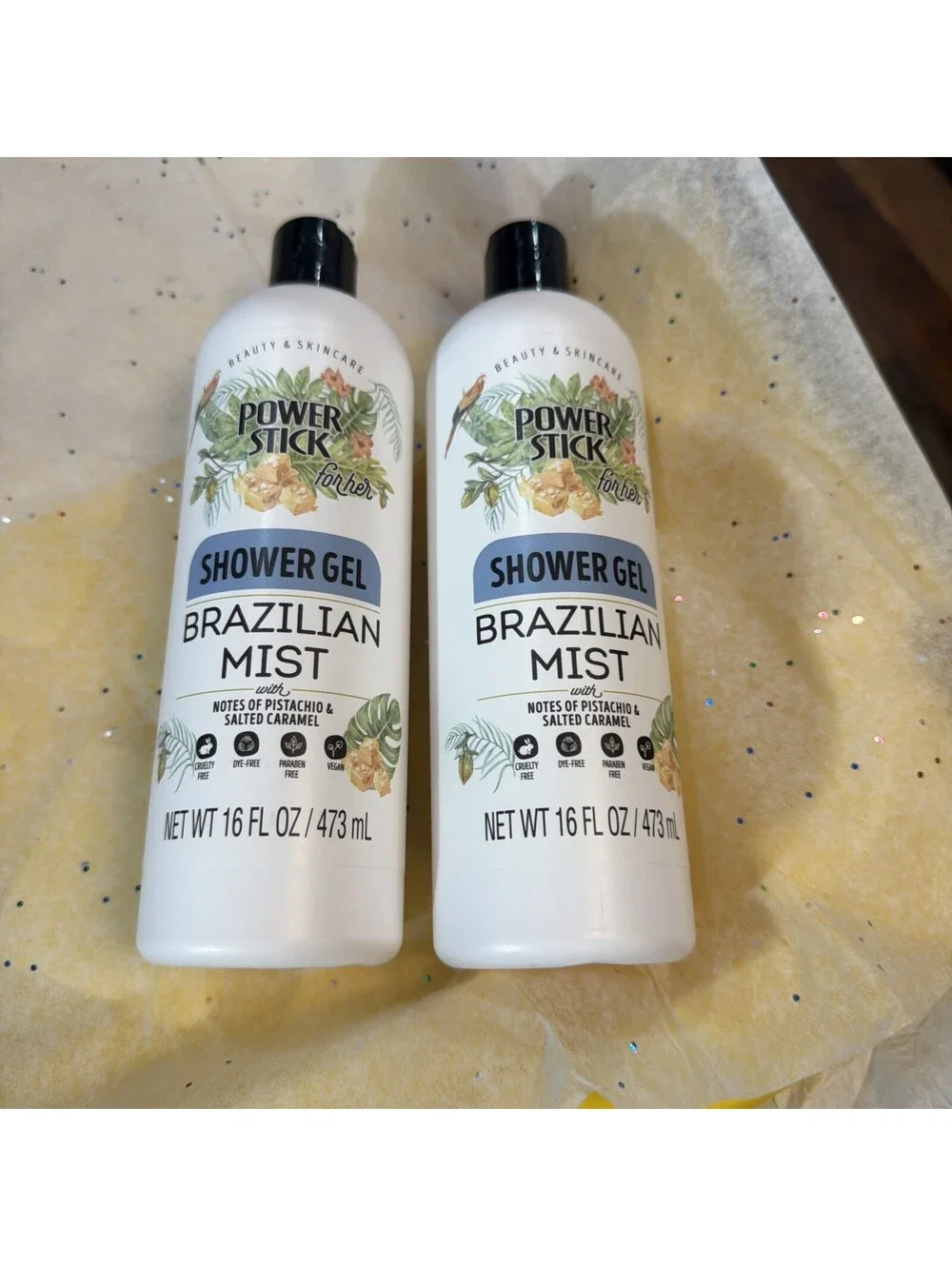 2 Pack Power Stick Shower Gel Brazilian Mist Body Wash 16 fl oz Each Fast Ship